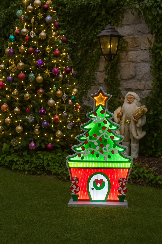 Árbol Navideño Luz Infinita 65x45x2 249 Luces Marca Lluvia