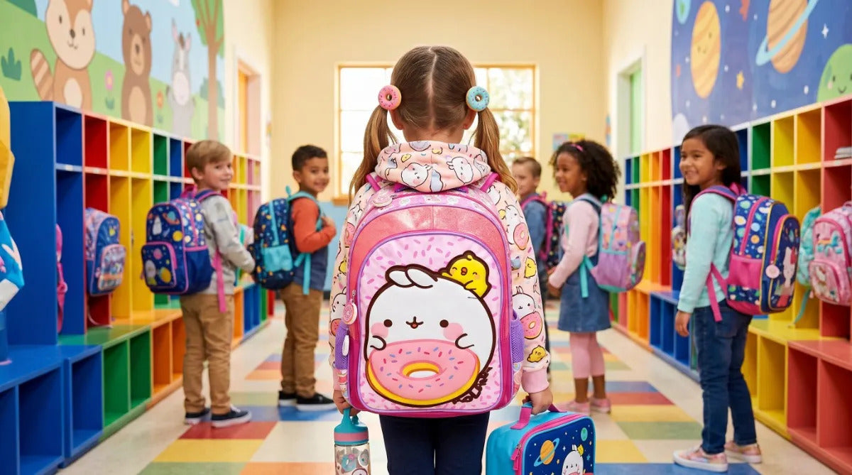 Mochila Escolar Molang Y Piu Piu Rosa Fucsia American Bags