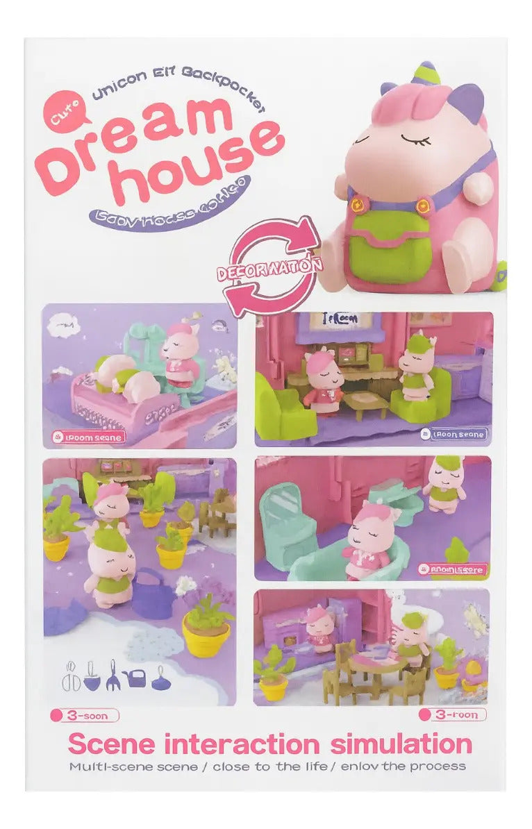 Mochila Casa De Unicornios Candy Toys Con Sonido 40 Piezas