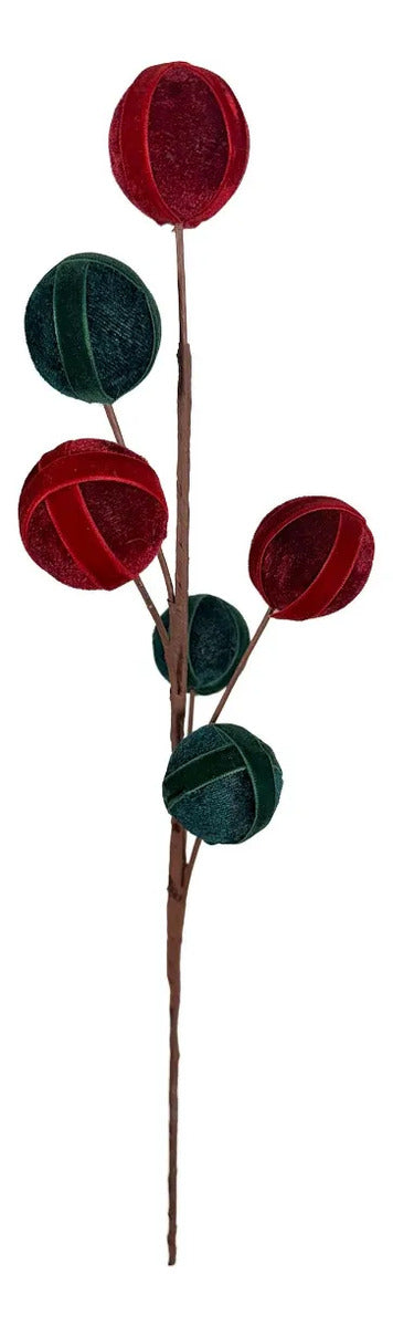 Vara Navideña Lluvia Bicolor Rojo y Verde 70cm
