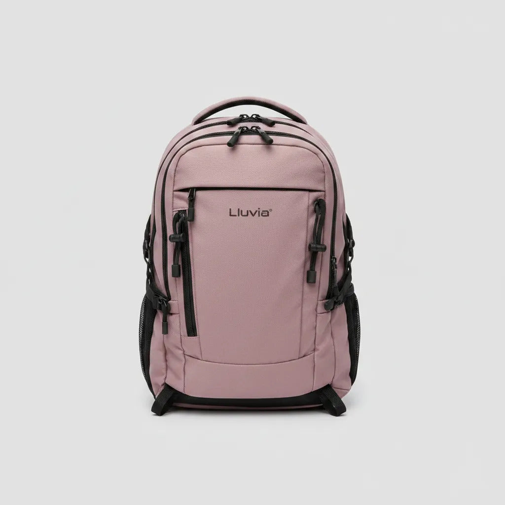 Mochila Lluvia Juvenil Rosa Práctica Con Bolsillos Laterales