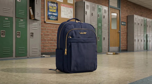 Mochila Juvenil Ejecutiva Lluvia Azul Satinado Elegante