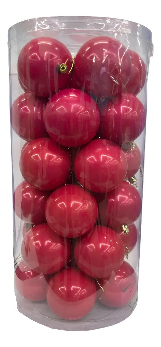 Esferas 30 Piezas  Color Rojo Metálico Set Decorativo