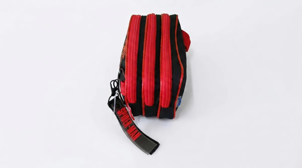 Lapicera Escolar Ruz Spider-man Negro Con Rojo Triple Cierre