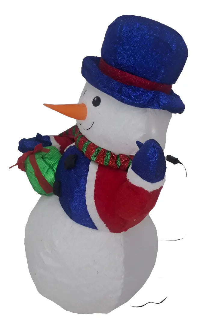 Inflable Navideño Muñeco De Nieve Con Regalo Marca Lluvia