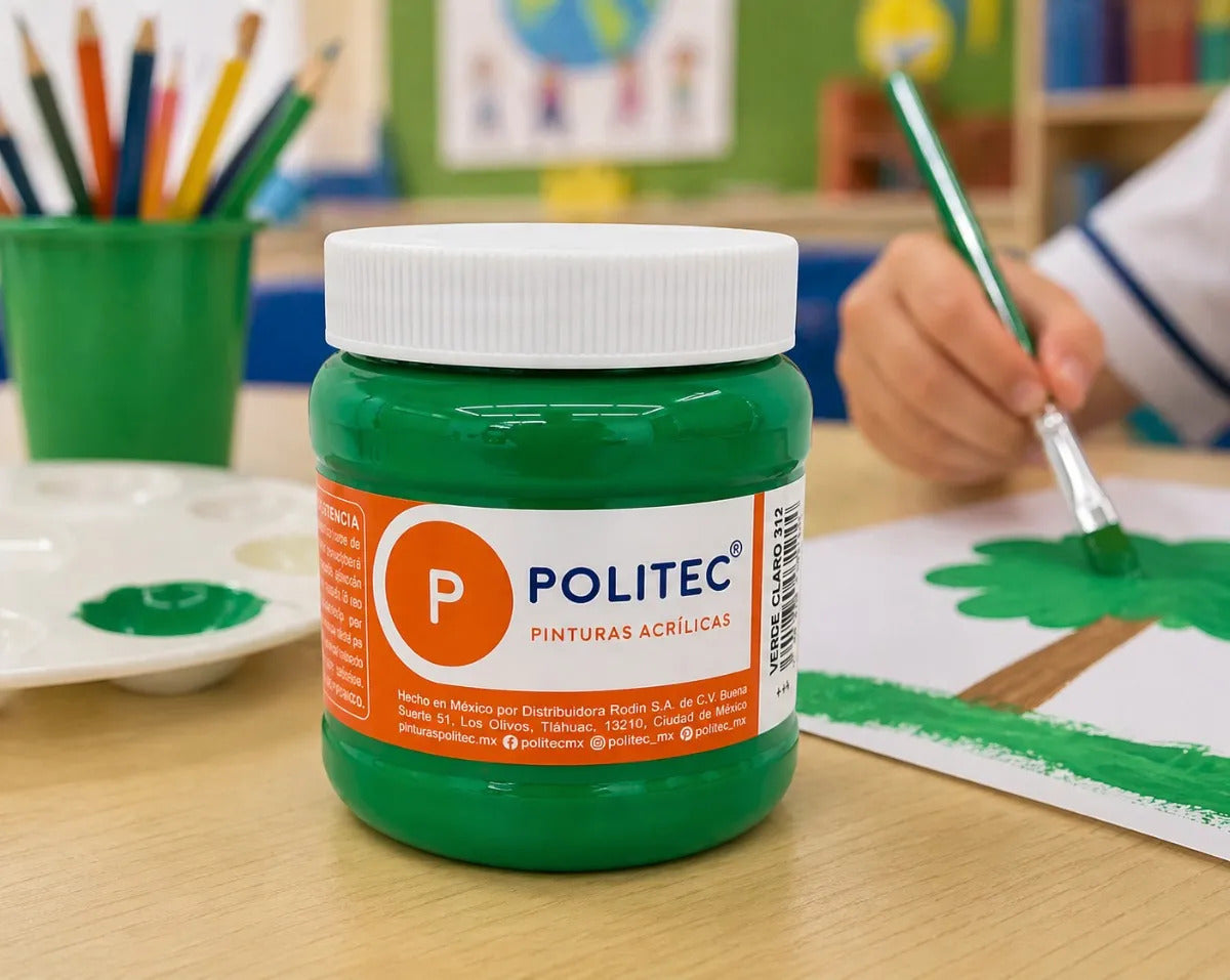 Pintura Politec 250 Ml Verde Claro Alta Pigmentación