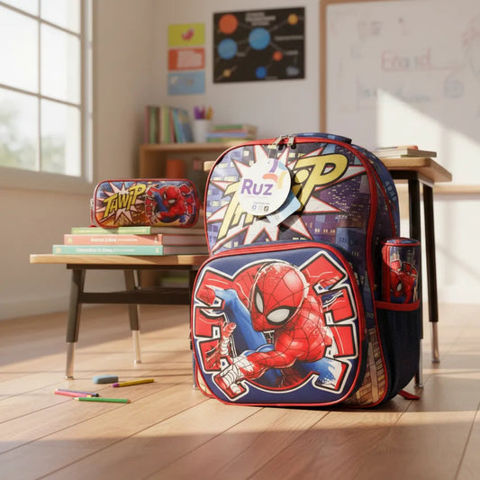 Mochila Primaria 3 Piezas Marca Ruz Spidey Luz
