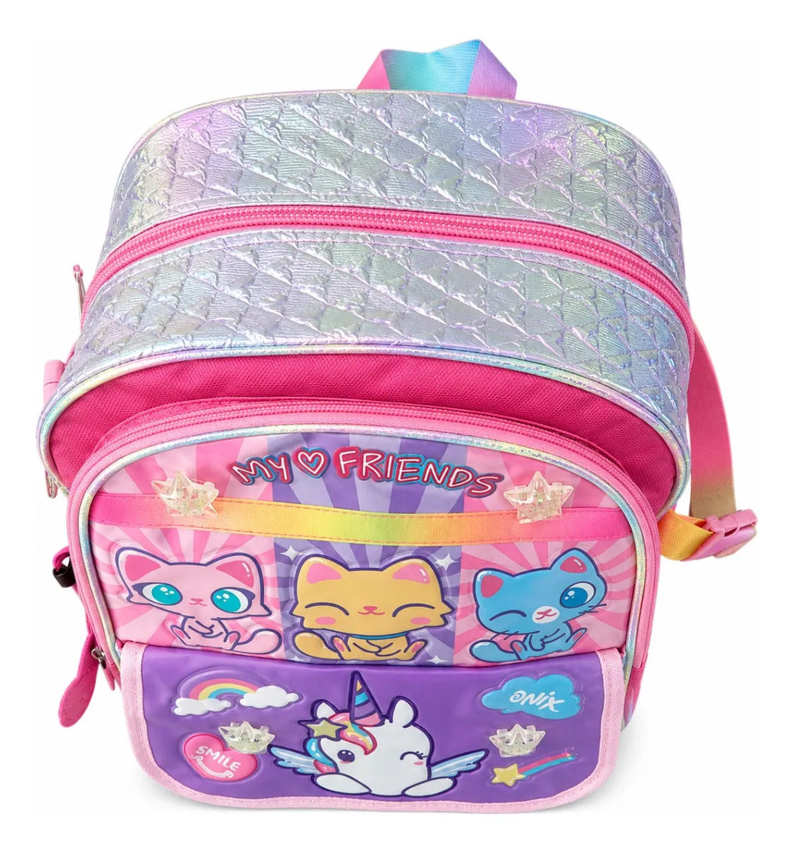 Mochila Primaria Ruz Onix My Friends Con Unicornio Rosa