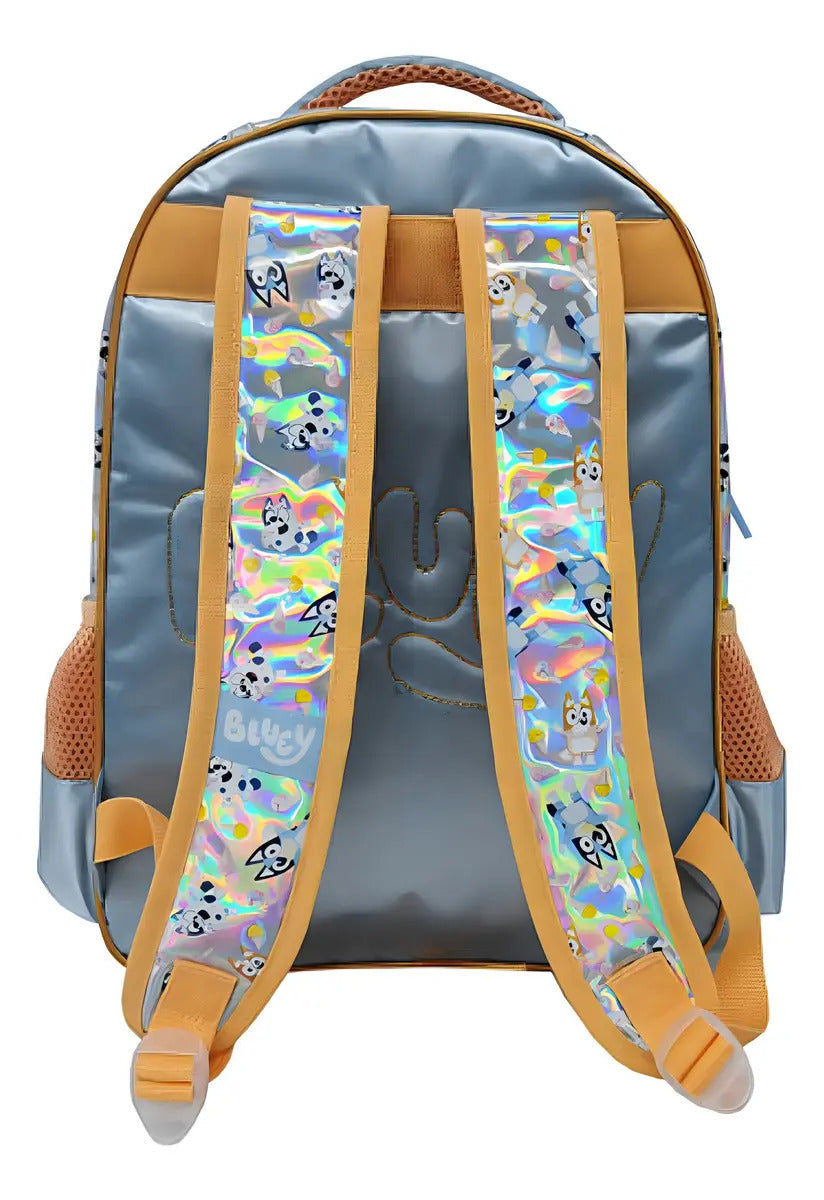 Mochila Bluey Primaria Backpack Color Azul Diseño De La Tela Liso