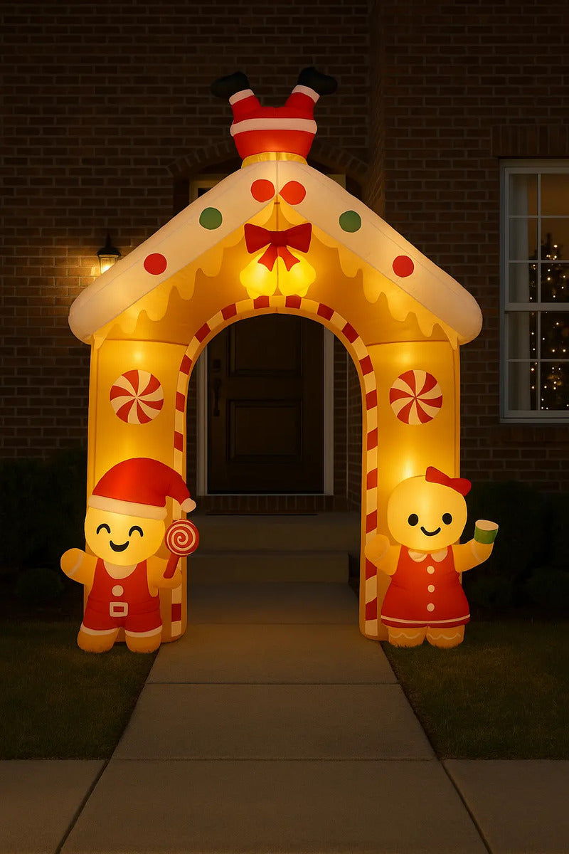 Inflable Arco Navideño Casita De Jengibre 300×70×200 Cm