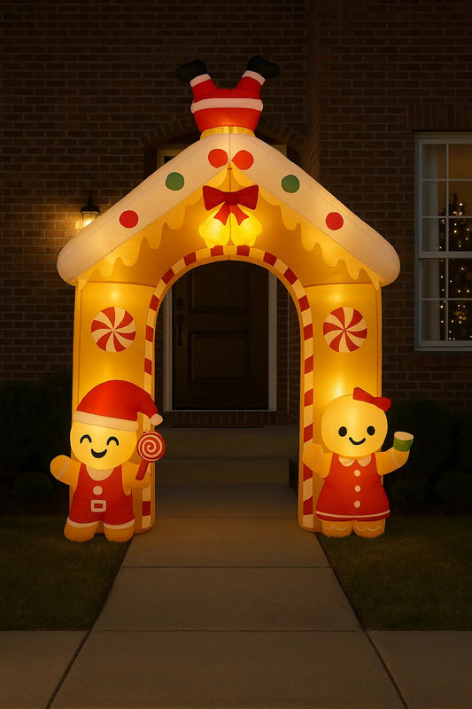 Inflable Arco Navideño Casita De Jengibre 300×70×200 Cm