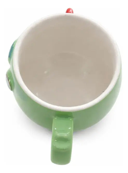 Taza Colorida Kawaii Monstruos Con Tapa Incluida 400 Ml