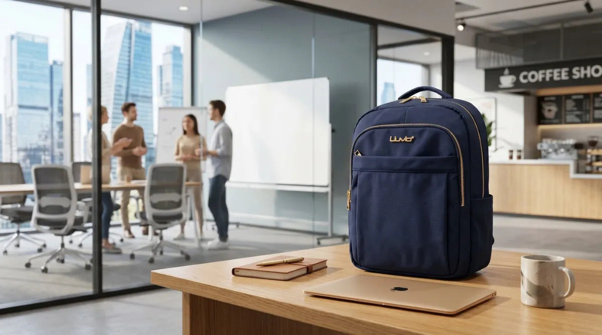 Mochila Juvenil Ejecutiva Lluvia Azul Satinado Elegante