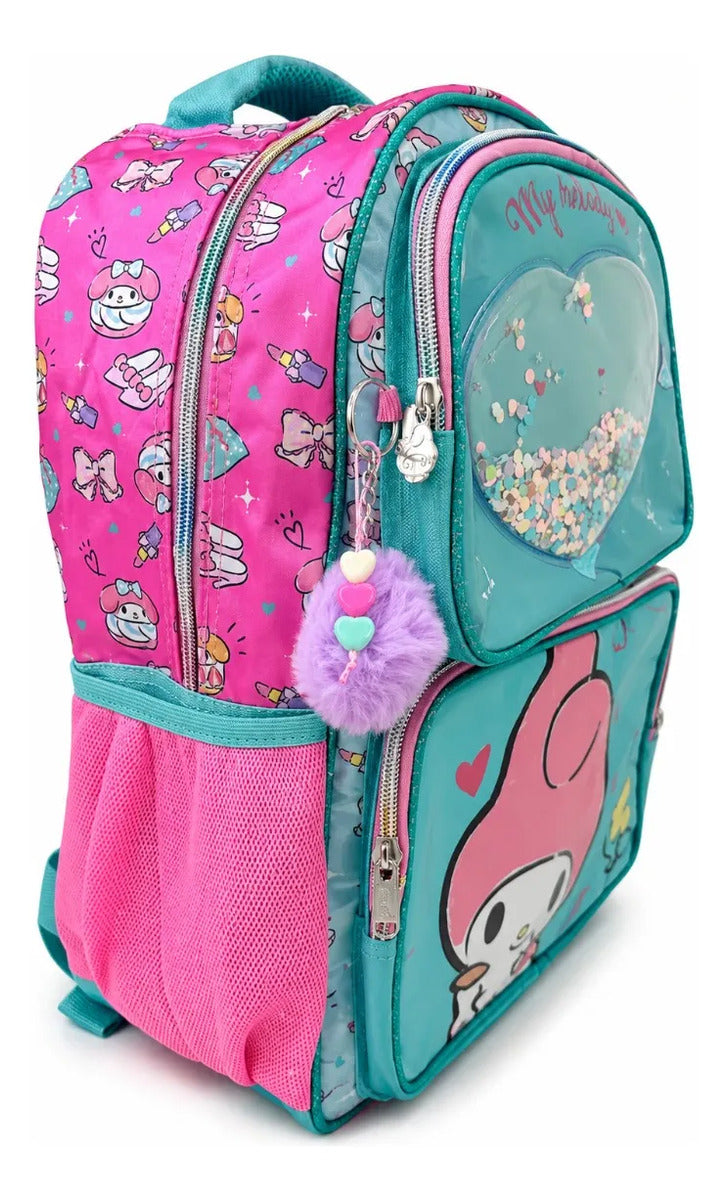 Mochila Primaria Ruz My Melody Con Corazón De Confeti