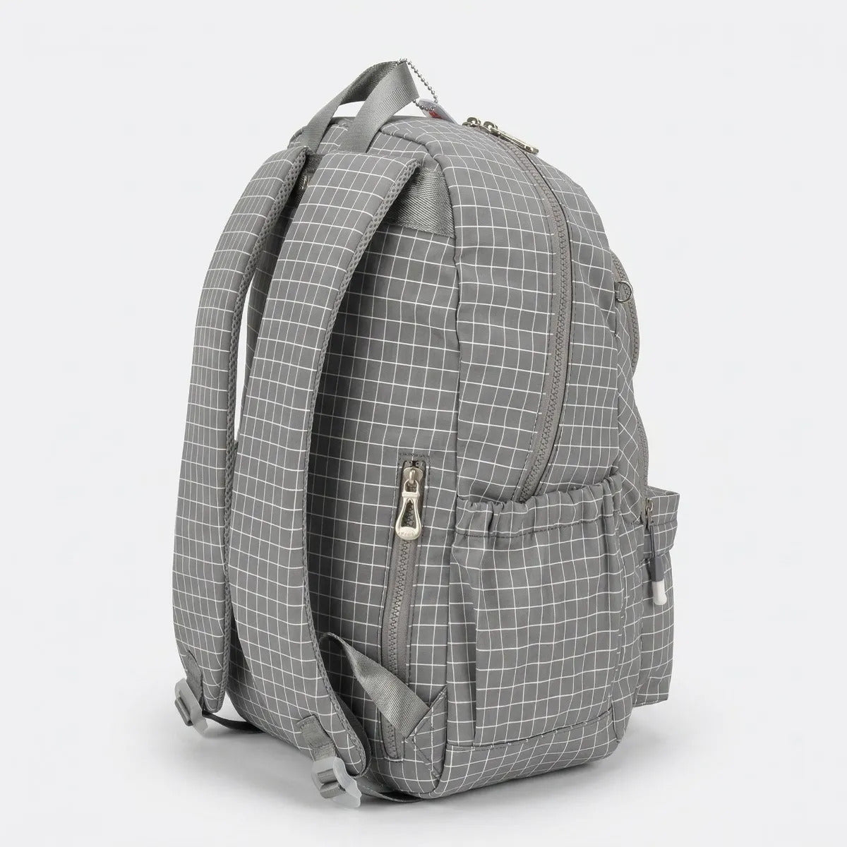 Set 3 Piezas Lluvia Gris Cuadros Mochila Lonchera Lapicera