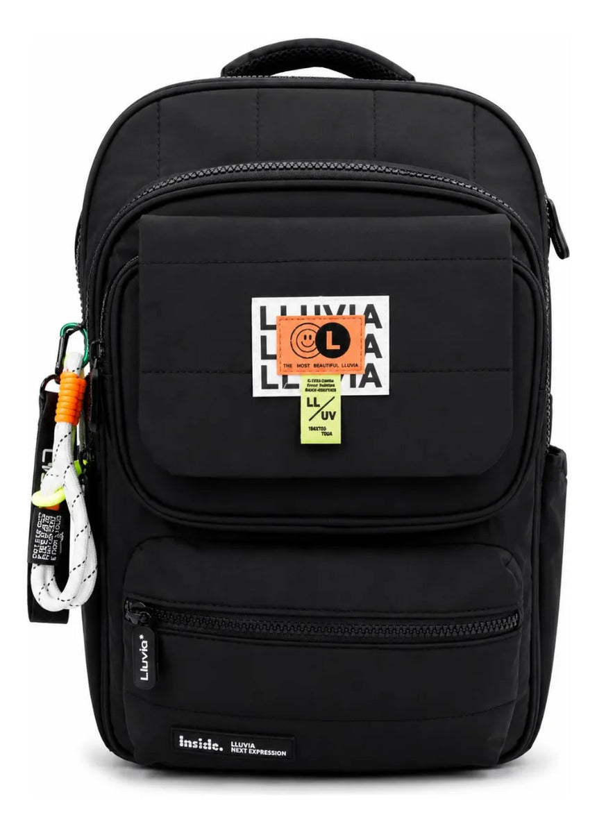 Mochila Escolar Lluvia Negra Premium Resistente Al Agua