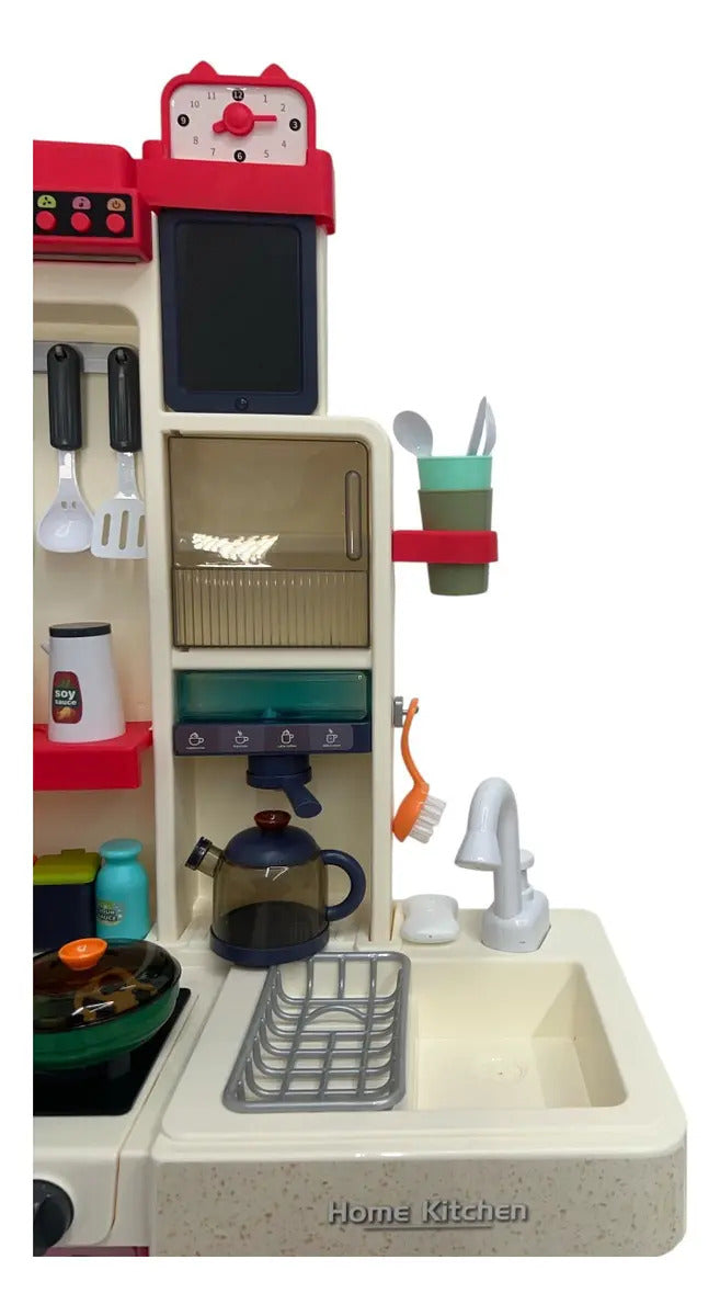 Cocina Infantil Marca Candy Toys Rosa Con 101 Piezas