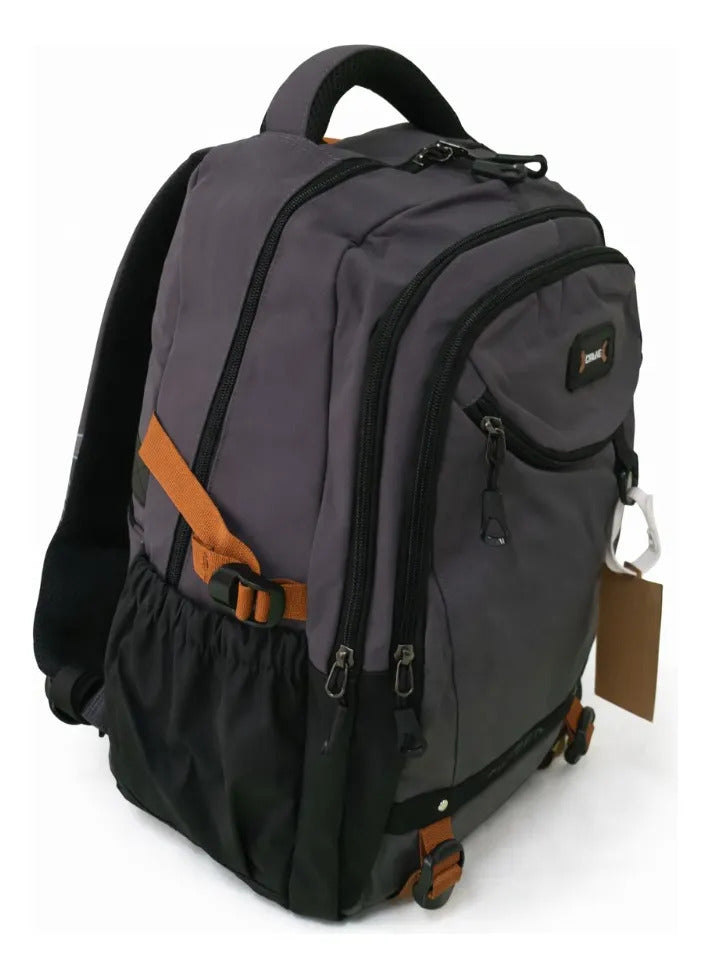 Mochila juvenil Lluvia Gris Multifuncional Con Compartimentos