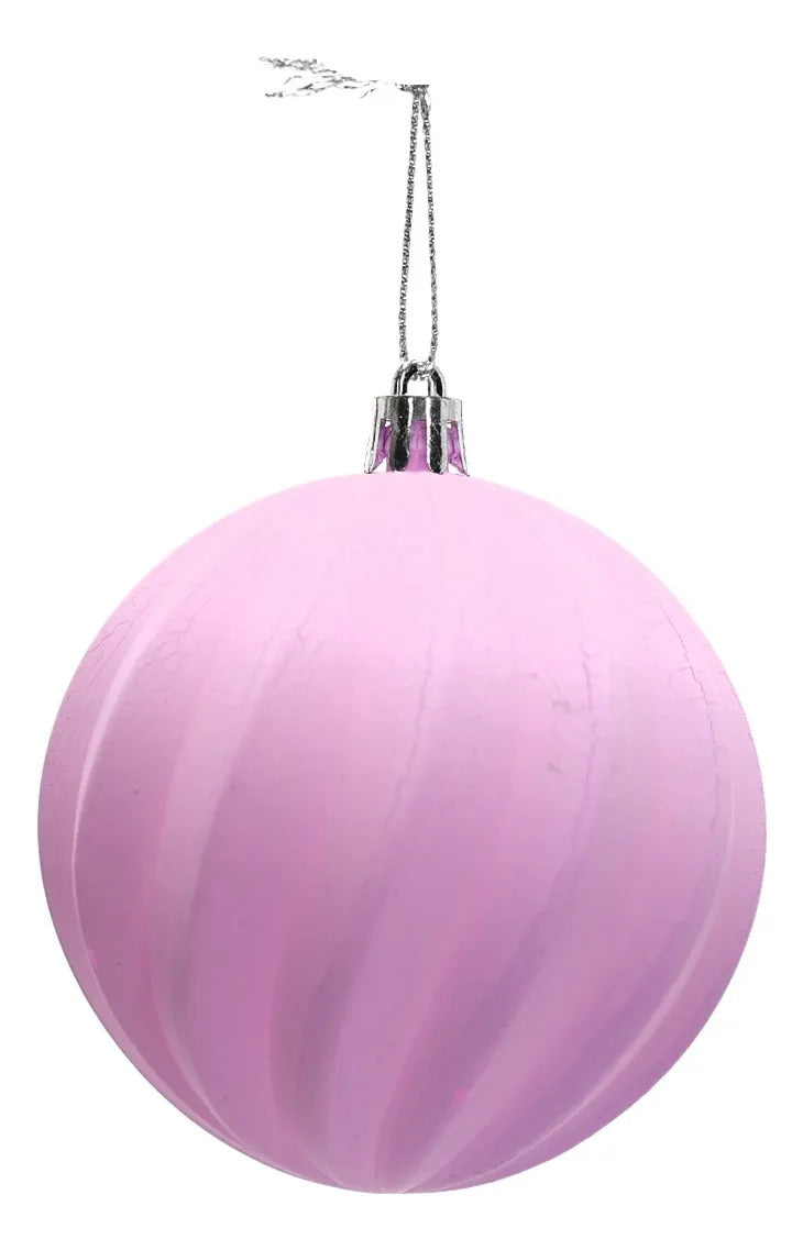 Set Esferas Navideñas Lluvia Pastel Craqueladas 8 Cm 30 Pz