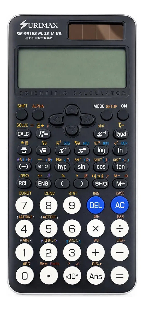 Calculadora Científica Negro Surimax 417 Funciones 2 Líneas