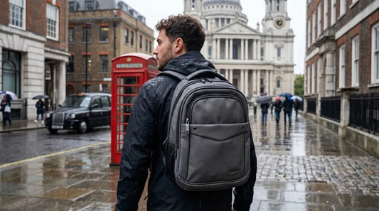 Mochila Ejecutiva Lluvia Gris Oscuro Repelente Al Agua