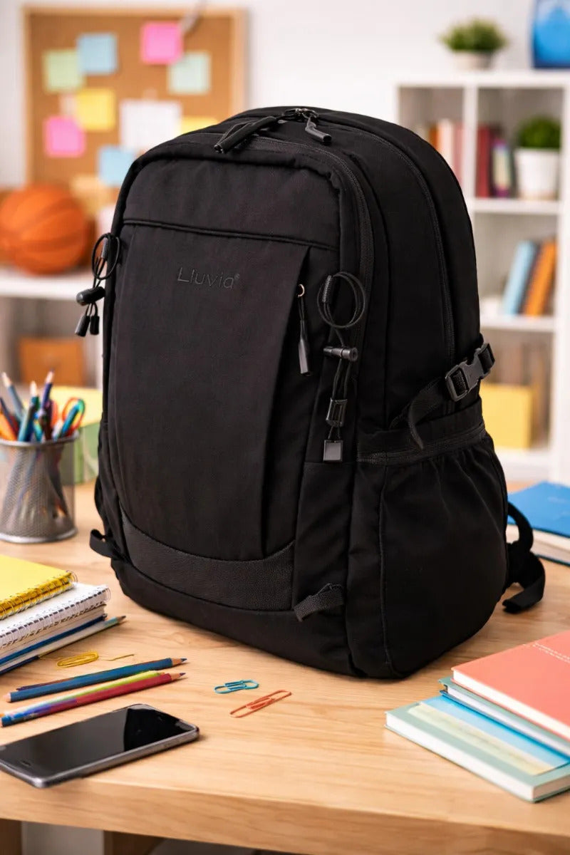 Mochila Lluvia Negra Escolar Y Trabajo Porta Laptop