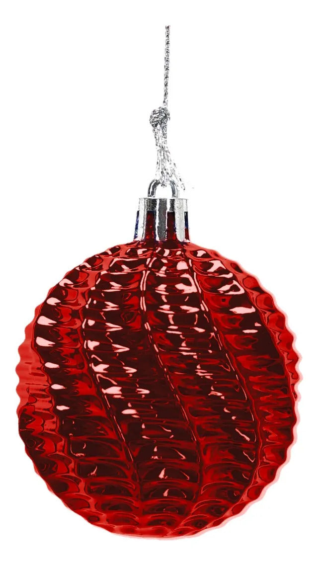 Set Esferas Lluvia Set 30 Piezas 6 Cm Rojo Dorado Champagne