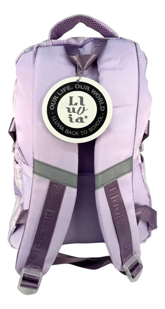 Mochila Juvenil Marca Lluvia Estilo Escoces Lila
