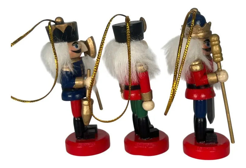 Cascanueces  Clásicos De Madera 9 Piezas Para Colgar 8x2x3