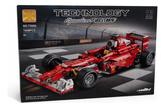Carro Tipo Fórmula 1 Rojo De Bloques 1698 Piezas Escala 1.8