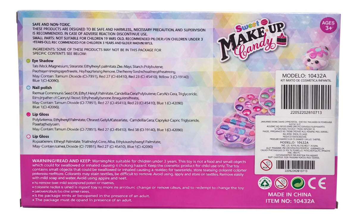 Set De Maquillaje En Estuche Helado 8 Piezas Candy Toys