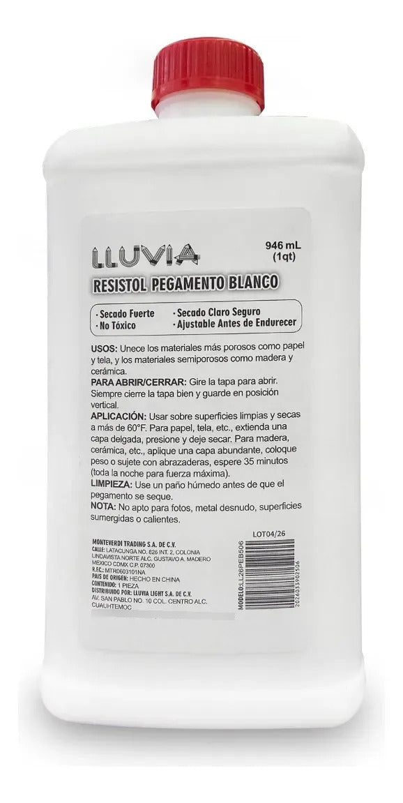 Pegamento Blanco Lluvia 946 Ml Escolar Manualidades