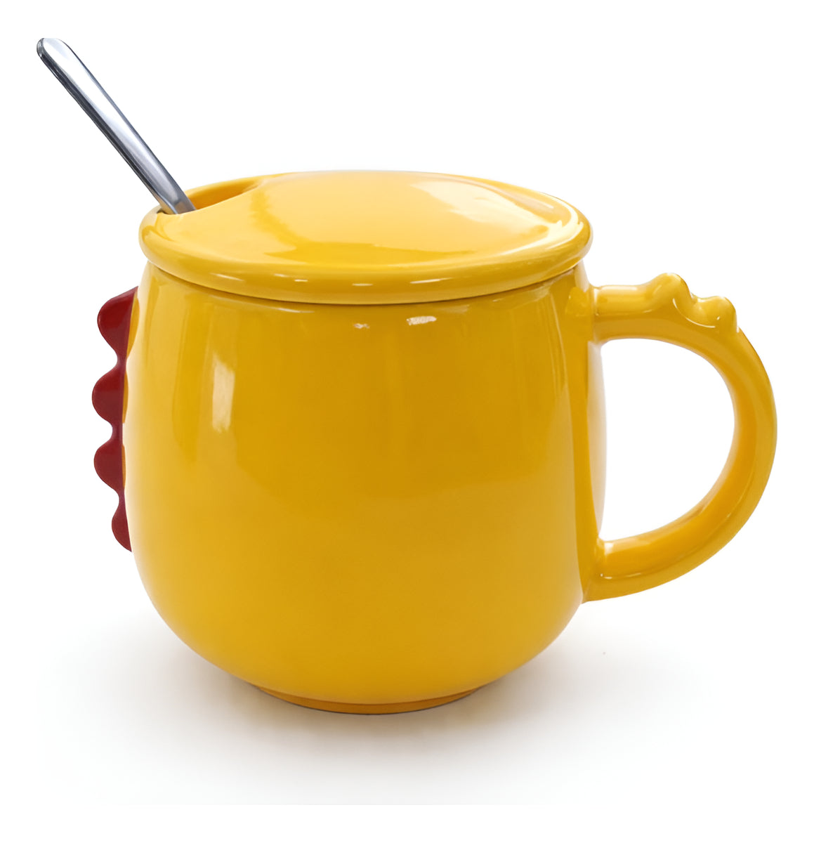 Taza Colorida Kawaii Monstruos Con Tapa Incluida 400 Ml