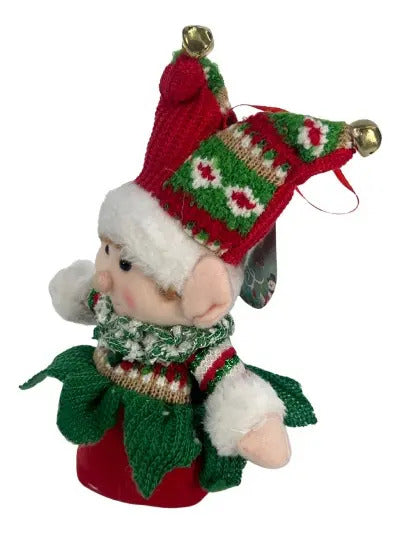 Decoración Navideña Trio De Duendes De Felpa 18x8x10 Cm