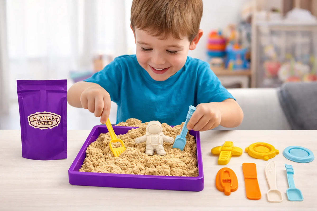 Set De Arena Mágica Espacial Candy Toys 450g De Arena