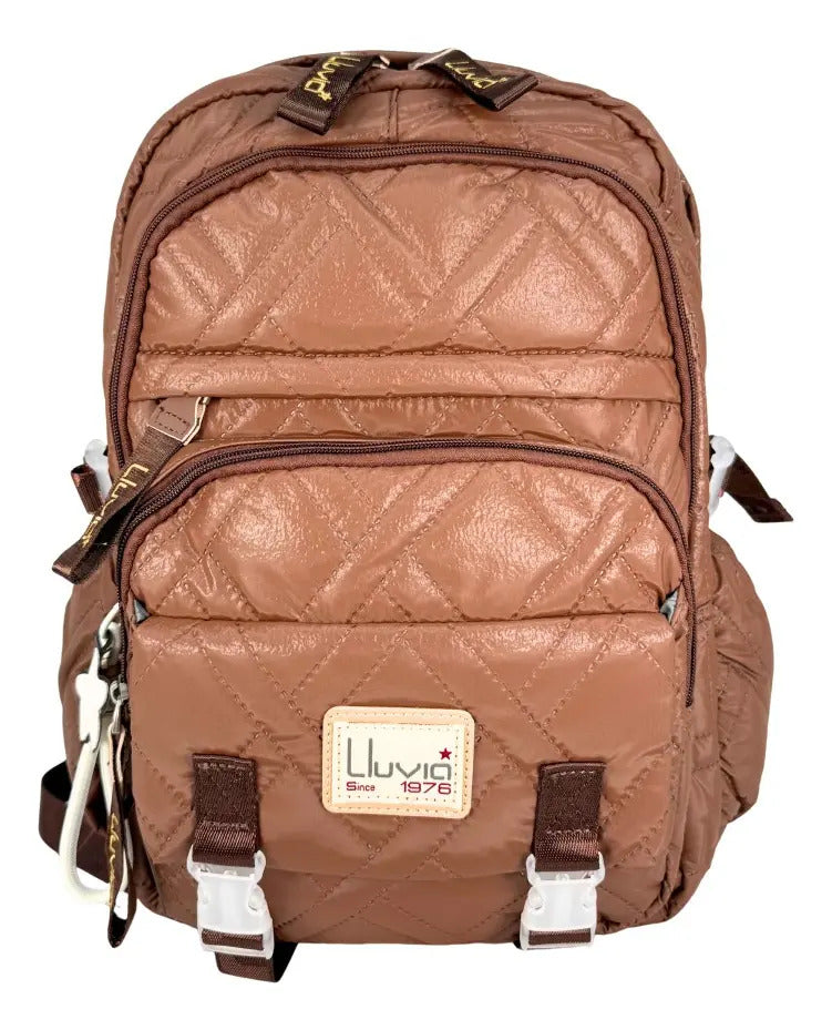 Mochila Juvenil Marca Lluvia Acolchado Marron