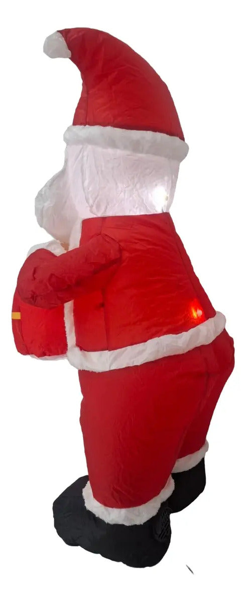 Inflable Navideño Santa Claus Con Regalo Marca Lluvia