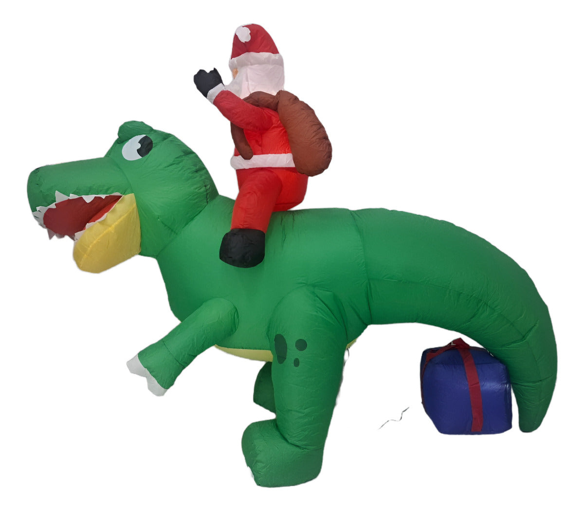 Inflable Navideño Santa Claus Sobre Dinosaurio Marca Lluvia