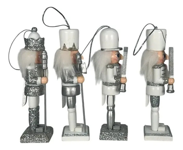 Cascanueces Plata Guardianes De Invierno 8 Piezas 8x2x3