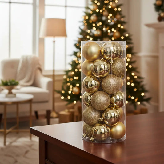 Esferas Doradas Clásicas 6 Cm Para Árbol De Navidad Lluvia