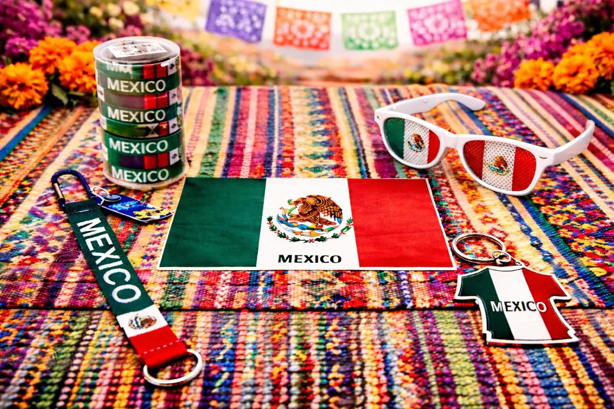 Kit Selección México Pulseras Lentes Llavero Y Sticker