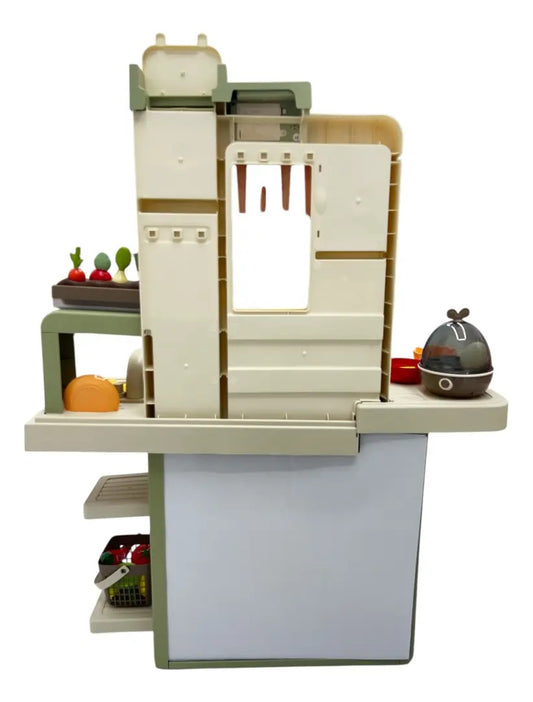 Cocina Infantil Marca Candy Toys Verde Olivo 88 Piezas