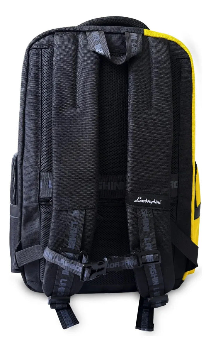 Mochila Juvenil American Bags Negro y Amarillo Lamborghini