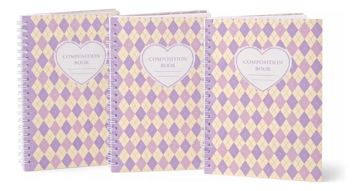 Libretas 3 Piezas Diseño Rombo Vintage Cuadriculadas Surimax