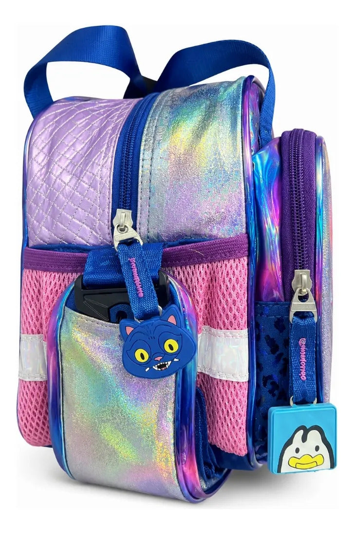 Set Mochila Tres Piezas Gato 3d Guerreras K-pop Con Luz Led