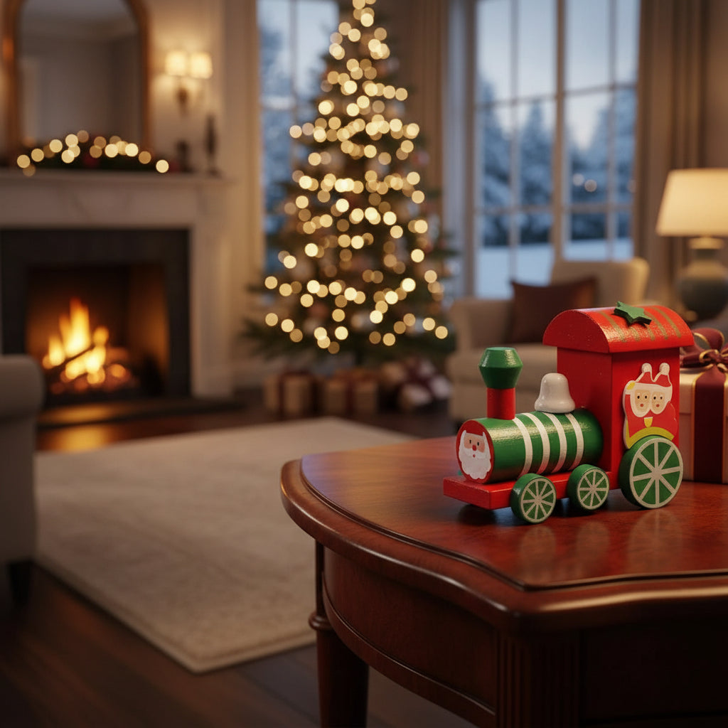 Trenecito  3 Piezas Con Figuras Y Regalos Adorno Navideño