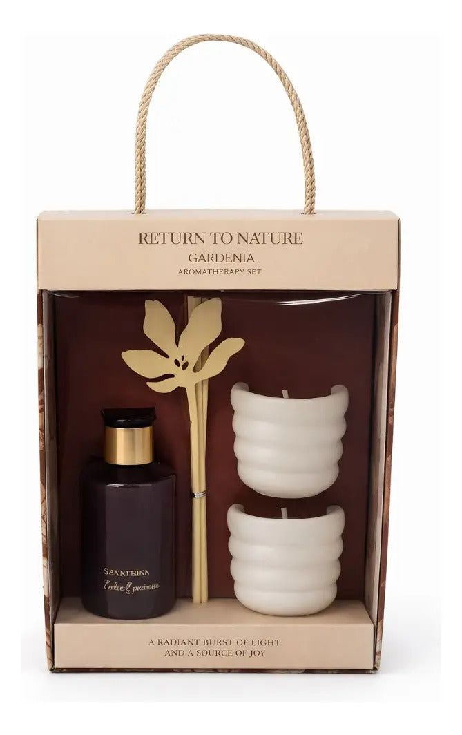 Set Aromático Return To Nature Velas Perfumadas Y Difusor