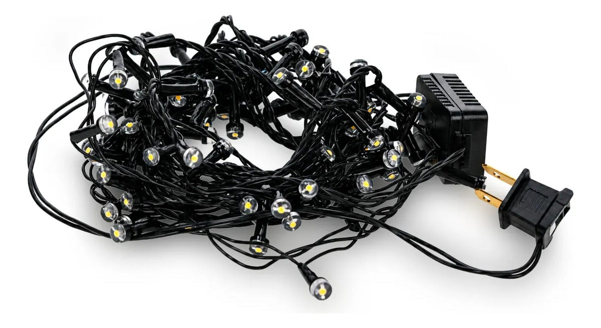 Serie Navideña Led Lluvia Luz Cálida 100 Focos V7 5 Metros
