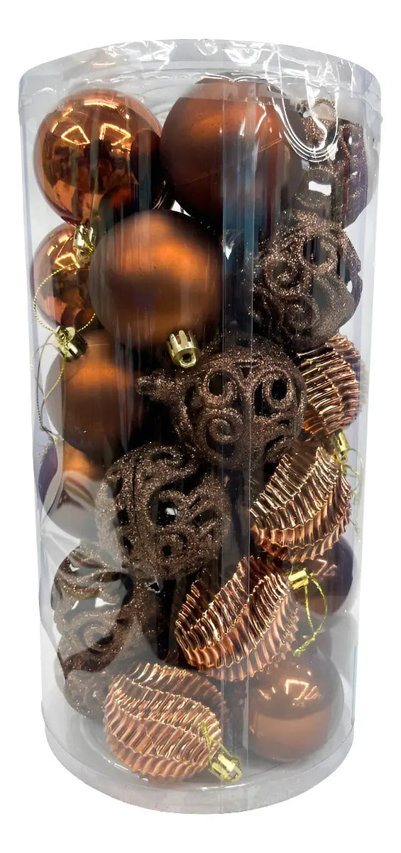 Esferas 30 Piezas 6 Cm Color Cobre Metálico Decorativo