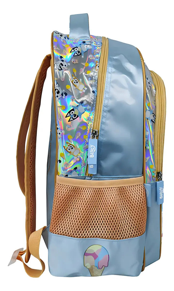 Mochila Bluey Primaria Backpack Color Azul Diseño De La Tela Liso